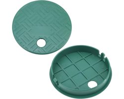 Allecto - Deksel voor Irrigatiesysteem - Tuin en Gazon - Ronde - Sproeier - Bescherming - Geschikt voor Alle Modellen - Groen - 2 Stuks - Tuinsproeier bescherming tegen Vuil en Schade