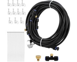 Allecto- Mistlijnsysteem - Terras Irrigatie - 8 Meter Lang - Messing Nozzles - G3/4 Connector - Tuin - Geschikt voor Buiten - Groen ® Spuitnevelsysteem met Watervernevelaars en Connector, voor Effectieve Tuinbesproeiing.