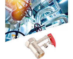 Allecto plus - Veiligheidsventiel 1/2", 0,9 MPa messing vernikkeld - Drukregelaar voor boilers - Veiligheidssysteem