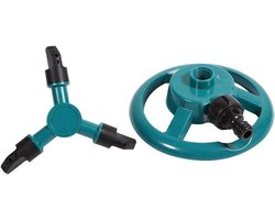 Allecto- Roterende bewateringssproeier - Tuin - 360 graden - Volledig cirkel - Irrigatiesysteem - Buisslang - Watersproeiers - Geschikt voor gazon - Groen - Roterende sproeiers - Sproeiers voor tuin