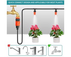 Automatische Druppelirrigatie Set - Tuin, Kas, Patio & Gras Irrigatiesysteem - Verdelingsbuis/Slang, Druppelmondstukken & Connectors