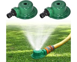 Automatische metalen tuinsproeiers - Set van 2 stuks voor gazonirrigatie - 360 graden sproeipatroon - Geschikt voor tuin, terras en gazon - Duurzame tuinsproeiers met 3/4 inch aansluiting