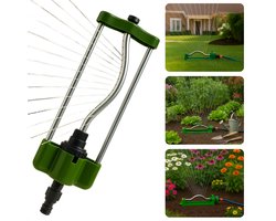 Cheqo® Zwenksproeier met Oscillerende Sproeikop - Instelbare Sproeier - Tuinsproeier - Compact Ontwerp - Geschikt voor Tuinslang