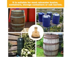 Cosensi - Kraanadapter 1 inch, 2 stuks kraanverbinders, regentondoorvoer, messing kraanaansluiting, Gardena-systeem, corrosiebestendig, eenvoudige montage.