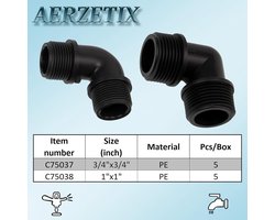 Cosensi - Set 5 verbindingsstukken 90° mannelijk 2,5 x 2,5 cm - irrigatiesysteem polyethyleen - watercircuit - tuin irrigatie - duurzaam - handig