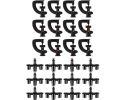 EGoods - 12-pack sproeiers met bergmontage en 360 graden draaibare sproeikop - Microsproeierconnector - Tuinirrigatie accessoires