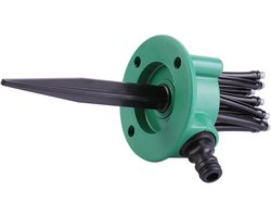 EGoods - Tuinsproeier met 3 armen voor irrigatie van tuin, verstelbare cirkelsproeier met verdeelkop voor bloemen en planten