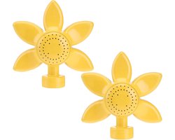 Gazonsproeier- 4-3 inch geel bloemenontwerp- 2-pack- metalen puntsproeiers voor kleine gazons- kinderspeelplaats