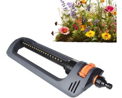 Gazonsproeier - Oscillerende Sproeier - Gelijkmatige Besproeiing - 19 Sproeikoppen - 46 cm - Grijs
