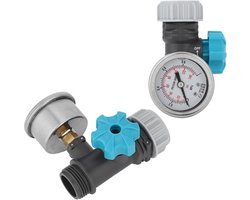 Gereduceerd waterdrukventiel met manometer voor kas en tuinirrigatie - verstelbaar, G3/4 inch, drukregelaar