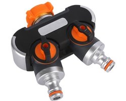 Gigicial Tweeweg-sproeier - Tweeweg-sproeier voor tuinirrigatie - Verbindt twee Apparaten tegelijk - 1 stuk - Zwart