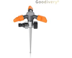 Goodivery® - Zwenksproeier - 3-Weg Grassprinkler - Met Grondspike - Grassprinkler 360 Graden 3/4 Inch - Vierkante Sproeier Oppervlakte Sproeier - Verstelbare Hoek 45 ° - 90 ° - Bereik Tot 14 M