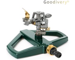 Goodivery® - Zwenksproeier - Heavy Duty Impulssproeier Met Metalen Basis - Zink Gazonsproeier Voor Grote Oppervlakken Besproeiing - Automatische 360 Graden Roterende Cirkelsproeier - Voor Gazon - Tuin En Gras Besproeiing
