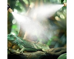 JHubers Goods - Verstelbaar Wifi Regenwoud Mistsysteem voor Huisdieren - Automatische Vernevelaar met Timer - Bevochtigingsset voor Schildpadden - Intelligente Sproeier met 360° Verstelling