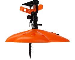 KADAX Oscillatiesproeier met aluminium buis, tot 288 m2, tuinsproeier van ABS-kunststof ABS, watersproeier met onderzetter, gazonsproeier met vier modi (22 x 14,5 cm)