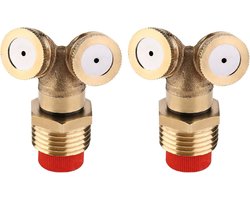 Messing spray mistsproeier voor landelijke tuin - Set van 2 stuks - Tuin irrigatie en dakkoeling - Efficiënte sproeier met brede dekking