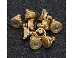 Messing vernevelingssproeiers - set van 10, 0,5 mm lage druk buiten sproeikop - vernevelingssysteem - tuin irrigatie.