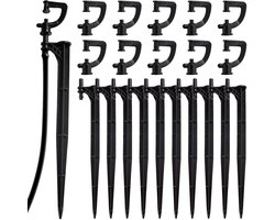 Microsproeiers Met Driphouders - G-Type - 360 Graden - Refractie - Irrigatie Sproeikop - Boerderij Tuin Outdoor Geschikt - Zwart Model - Metzekere ophanging