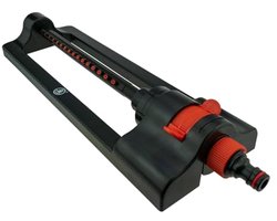 Oscillerende staafsproeier met instelbaar bereik en snelkoppelslangsysteem voor tuin en gazon
