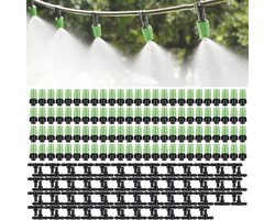 Pack of 100 Irrigation Sprinklers, Adjustable Micro Drip Irrigation Sprinkler Emitter Drip System Irrigation Sprinkler for Flower Beds, Vegetable Gardens, Lawn (Green)