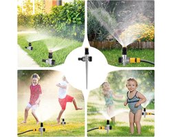 Ronte - Tuinsproeier 360 graden draaibaar met metalen pen - Instelbaar irrigatiesysteem voor gazon, planten en bloemen - Automatische sproeier voor tuin.