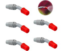 Set van 5 kunststof sproeiers- accessoires voor tuinsproeiers- reserveonderdelen voor sproeiers- schouderkegelsproeierkop voor bewatering en reiniging
