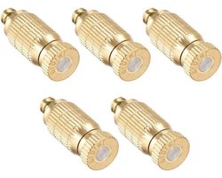 Sproeikop messing - sproeikop vernevelaar 3/16 inch voor buitenkoelsysteem - 5 stuks goudkleurig