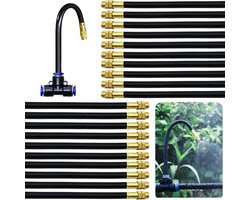 Spuitnevel voor terras, 20 stuks, 8 mm irrigatiesproeiers, instelbare sproeimonden, irrigatie, nevelsproeier voor tuinen, sproeiers, kassen