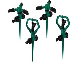 Tuin Sproeier Set - 360° Roterende sproeier - Automatisch bewateringssysteem - Voor gazon & kinderen - ABS materiaal - Groen - 4 stuks