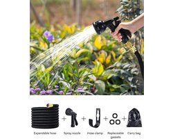 Tuinslang, flexibele tuinslang, lichtgewicht, geschikt voor buiten, tuin, gazon, autowasstraat, op zee en op de camping - 7,5 meter (25 ft) na het vullen met water * waaier, straal, nevel