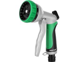 Tuinsproeier, metalen hogedruk tuinhanddouche, 7 functies, sproeikop en instelbare waterstroom, tuinspuitpistool, irrigatiepistool voor tuin, irrigatie, autowassen, groen