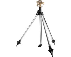 Tuinsproeier, pulserend, metalen kop op een aluminium statief.