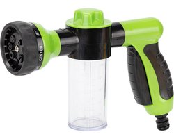 Tuinsproeier, tuinsproeier, waterpistoolslang, sproeikop, hogedruk schuimsproeier voor autowas, autoreinigingsgereedschap (groen)