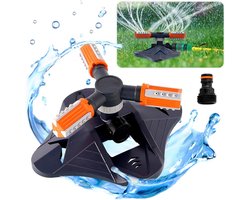 Tuinsproeier -zwenksproeier-cirkelsproeier- 360° roterende tuinsproeier - Gazonsproeier - Tuinsproeier met 3 armen - Gazonsproeier - Planten, bloemen, groenten - Grijs-25.5x10cm