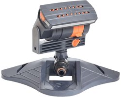 Verbeterde, verstelbare oscillerende sproeier, 16 mini-turbinesproeiers, brede dekking voor gazon, tuin en tuinbewatering met snelkoppeling, zware beugels (zwart)