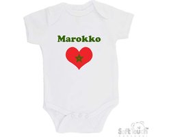 100% katoenen Romper "Marokko" Unisex Katoen Wit/rood/groen Maat 56/62