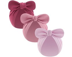 3-pack zachte katoenen baby mutsjes - mooie strik mutsjes - pasgeboren foetus mutsjes - effen hoofddoekmutsjes voor kinderen - ademende mutsjes zonder rand - voor baby's van 0-3 maanden oud