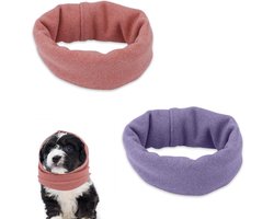 Allecta - Oorwarmers voor Honden, Oorbeschermer, Stille Nek en Oorwarmer, Gehoorbescherming tegen Lawaai (Paars en Roze, S)