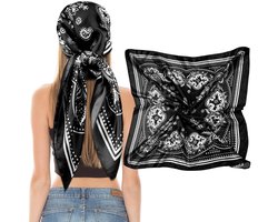 Allecto - Dames Sjaal - Zacht en Stijlvol - Vierkante Satin Sjaal 90x90 cm - Mode Accessoire - Luxe Sjaal - Geschikt voor elke gelegenheid - Kleur:..