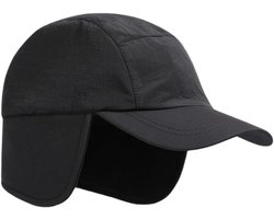 Allecto - Honkbalpet met oorkleppen - Wintercap - Dikke warme wintermuts - Heren pet - Oorbescherming - Baseballpet - Zwart - Geschikt voor buitenactiviteiten - Herenpet