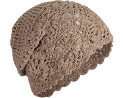 Allecto plus - Gebreide zomermuts voor dames, handgemaakte gehaakte slouch beanie muts