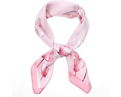 Allecto plus - Vierkante satijnen halsdoek met bedrukking voor dames