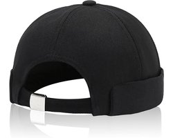 Allecto Plus - Zwarte Docker Hoed voor Mannen Vintage Mode Randloze Beanie Heren Cap Skullies Mutsen - Verstelbaar (zwart)