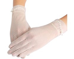 Allecto Premium - Zonbescherming Handschoenen voor Vrouwen - Kant Bloemen Design - Anti-Slip - Zomer Handschoenen - Touchscreen - Bruiloft Avond Feestje - Fietsen - 1 paar