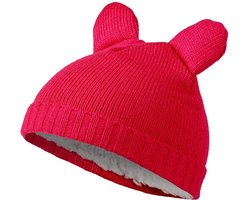 Apollo - Feest baby muts - Warme babymuts carnaval - Fluor rose - one size - one size - Baby muts oeteldonk - Carnaval - Feestartikelen - Party