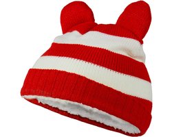 Apollo - Feest baby muts - Warme babymuts carnaval - Rood-wit - one size - one size - Baby muts oeteldonk - Carnaval - Feestartikelen - Party