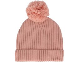 Baby Muts - Ribbed + Pompon - 0-12 Maanden - Licht Roze