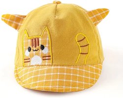 Baby Petje - Baseball Cap - Geel - Kat - Oren - Katoen - 44/48cm - Baby - Peuter - Kind