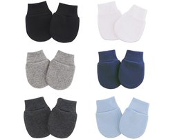 Babyhandschoenen - Krasbestendig - 6 Paar Katoenen Wanten voor 0-6 Maanden
