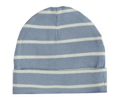 Babylook Striped Rib Muts - Newborn - Faded Denim